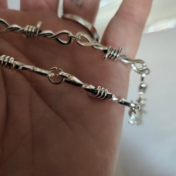 NWT STAINLESS STEEL BARBED WIRE CHOKER - Picture 3 of 5